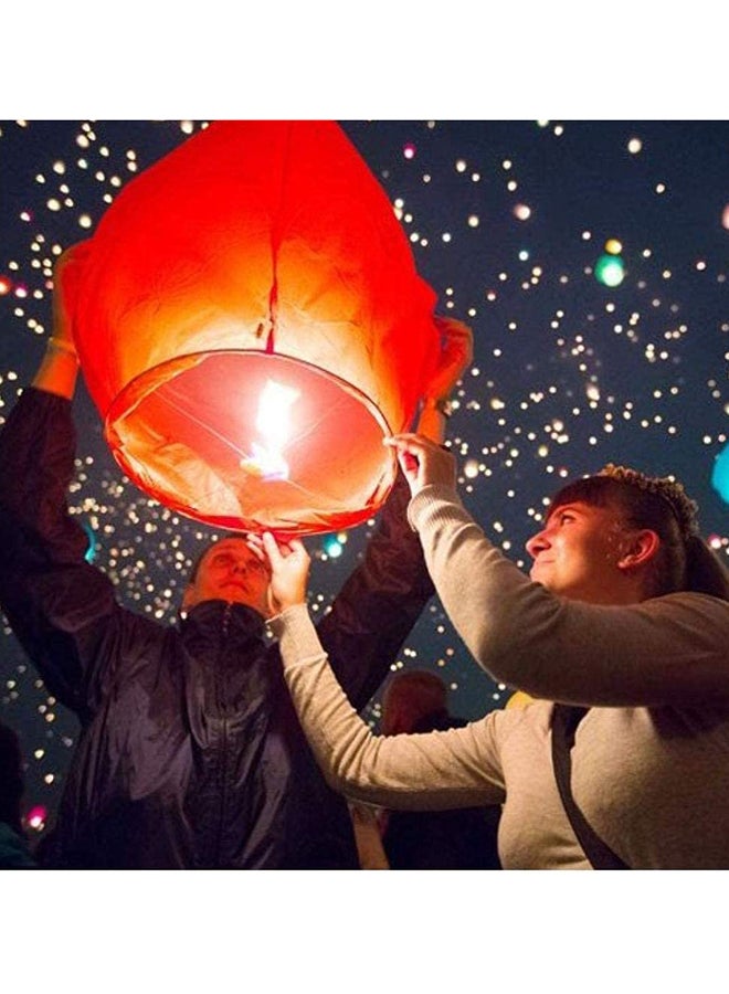 Max - Pack Of 10 Flying Chinese Sky Lantern White 36 x 18 x 18inch - Image 1