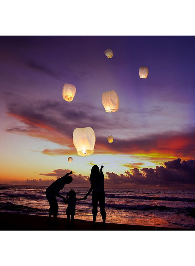 Max - Pack Of 10 Flying Chinese Sky Lantern White 36 x 18 x 18inch - Image 1