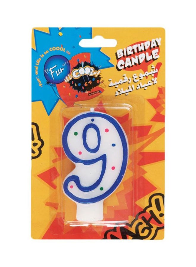 Fun - Number 9 Birthday Candle - Image 1