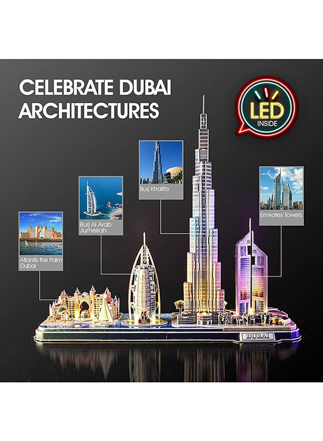 CubicFun - 3D Puzzle with LED Lighting Dubai Cityline Architecture Model - Image 1