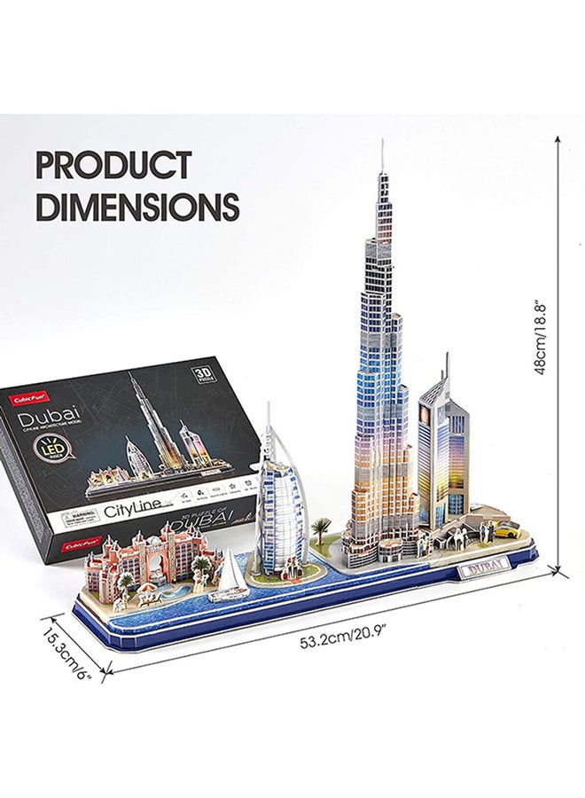 CubicFun - 3D Puzzle with LED Lighting Dubai Cityline Architecture Model - Image 1