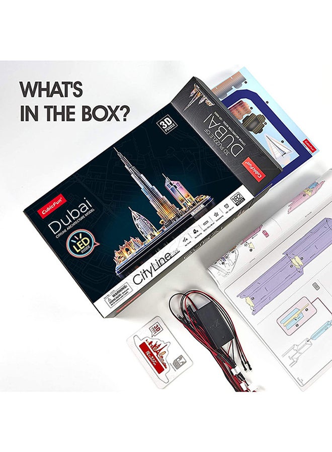 CubicFun - 3D Puzzle with LED Lighting Dubai Cityline Architecture Model - Image 1
