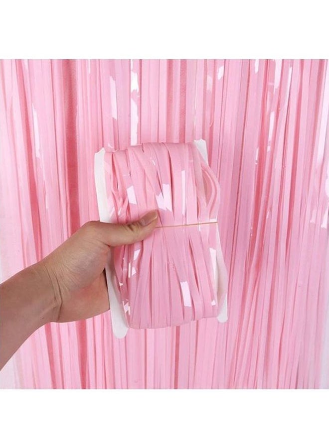 Party Time - Foil Fringe Curtain Baby Pink - Image 1