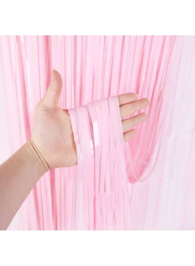 Party Time - Foil Fringe Curtain Baby Pink - Image 1