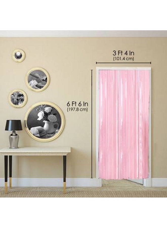 Party Time - Foil Fringe Curtain Baby Pink - Image 1
