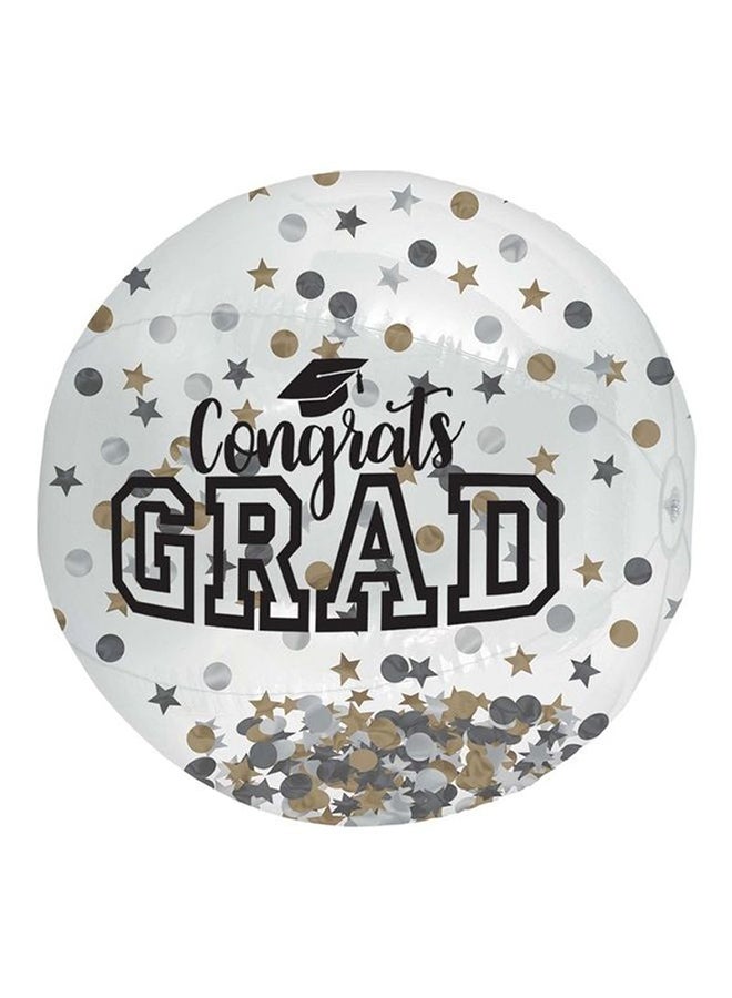 Amscan - Grad Large Inflatable Autograph Confetti Ball Graduation Party Supplies - Image 1