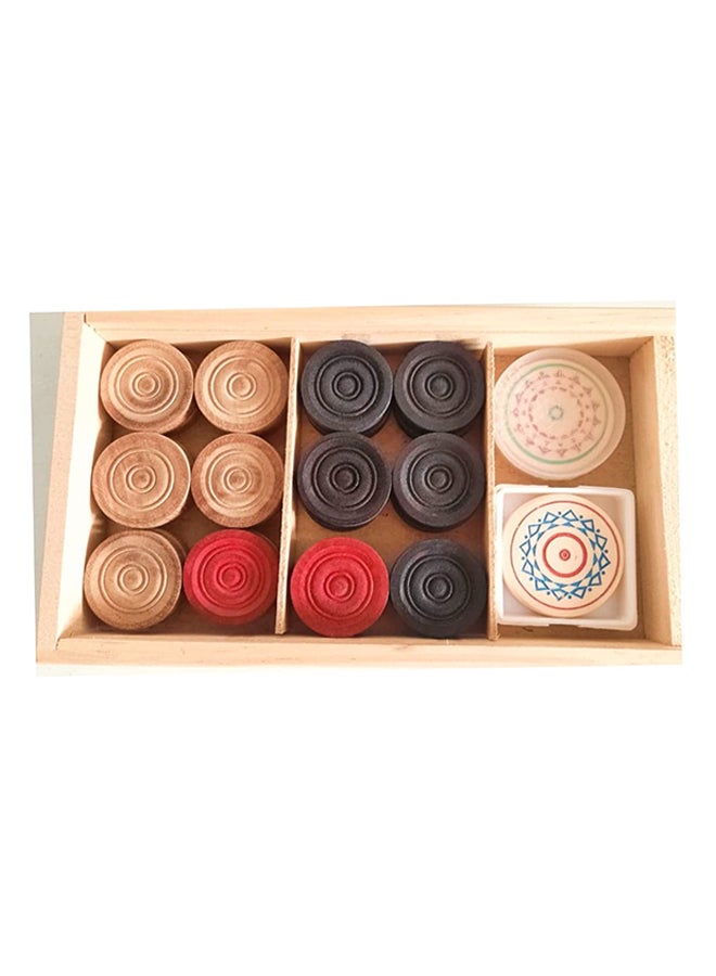 Proficient Enterprises - 24 Wooden Carrom Game Coins with 1 Striker Set - Image 1