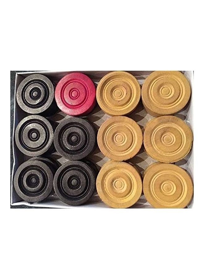 Proficient Enterprises - 24 Wooden Carrom Game Coins with 1 Striker Set - Image 1