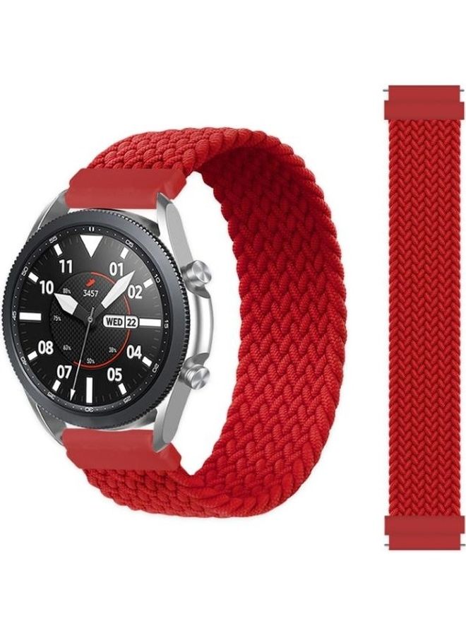 BGM Adjustable Nylon Braided Elasticity Replacement Strap For Garmin Vivoactive 3 Red - Image 1