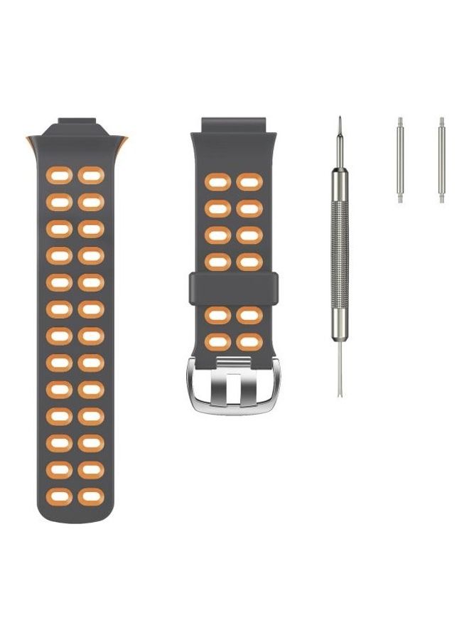 BGM Two-Colour Silicone Replacement Strap Watchband For Garmin Forerunner 310XT Grey  - Image 2