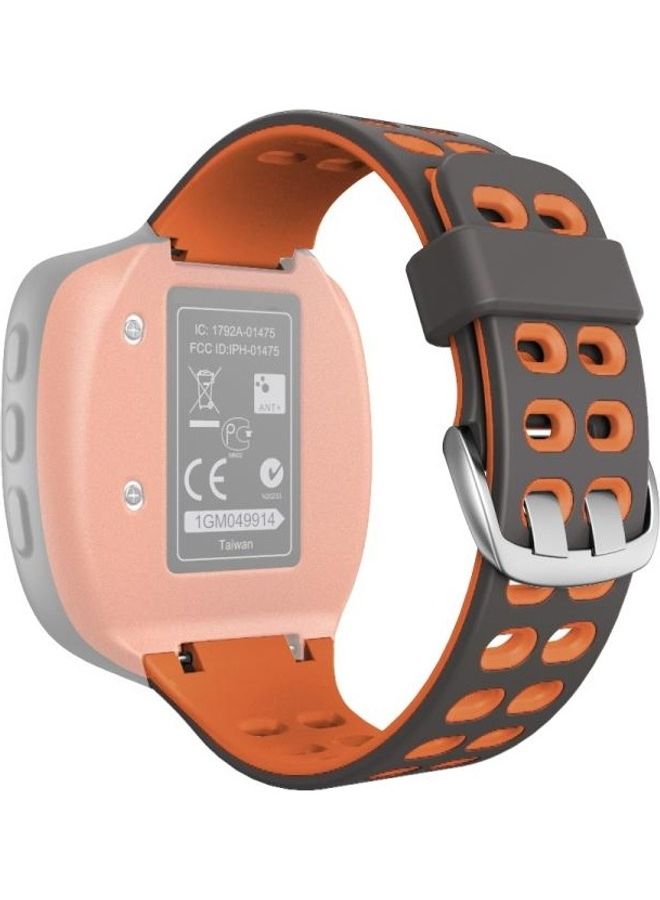 BGM Two-Colour Silicone Replacement Strap Watchband For Garmin Forerunner 310XT Grey  - Image 1