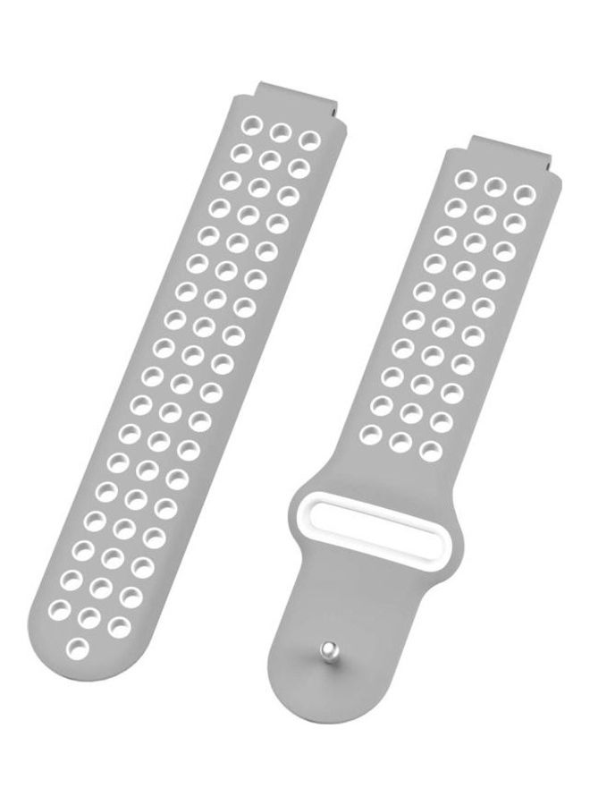 BGM Double Colour Silicone Sport Wrist Strap for Garmin Forerunner 220/Approach S5/S20 Grey - Image 3