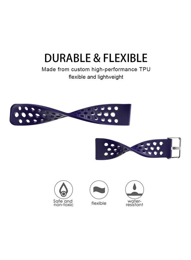 BGM Replacement Strap Band For Fitbit Versa Navy Blue - Image 2