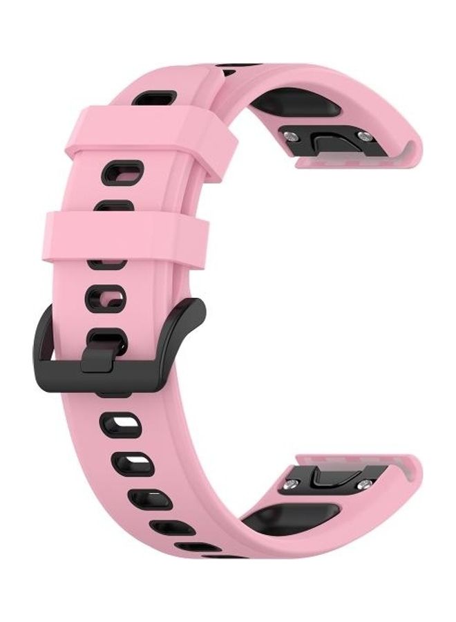 BGM Silicone Two-color Strap For Garmin Fenix 6 Pink/Black - Image 3
