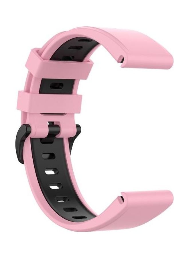 BGM Silicone Two-color Strap For Garmin Fenix 6 Pink/Black - Image 4