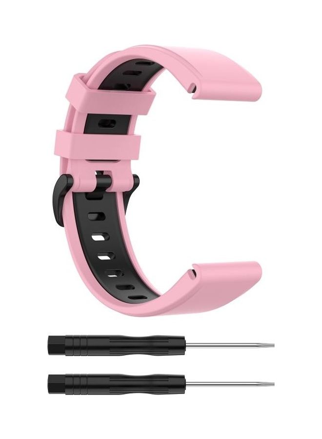 BGM Silicone Two-color Strap For Garmin Fenix 6 Pink/Black - Image 5