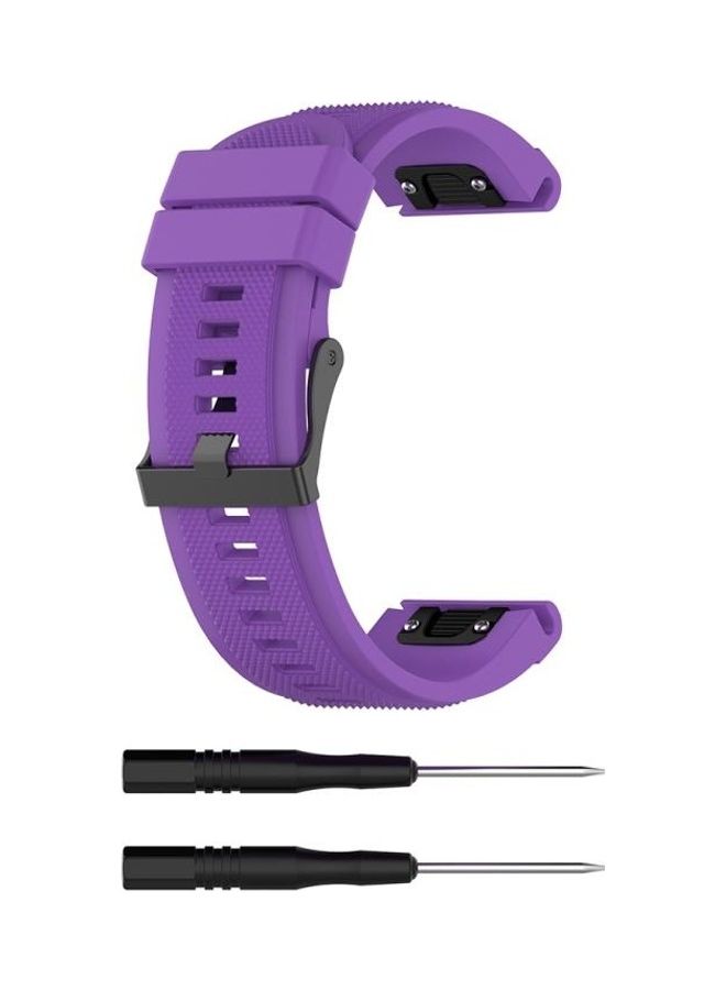 BGM Silicone Replacement Wrist Strap Watchband For Garmin Fenix 5X (26mm) Fenix3 / Fenix3 HR Purple - Image 1