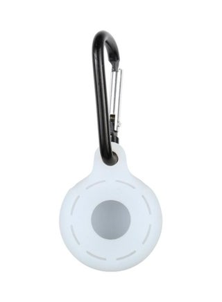Silica Gel Hollow Out Anti-Scratch Shockproof Protective Soft Case Cover With Keychain Ring Loop For Apple AirTag White/Black - v1631100797/N50686502A_1