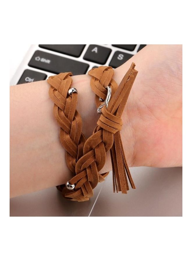 بي جي إم سوار بديل من الجلد المنسوج، مناسب لساعة فيتبيت تشارج 2 أسود - Image 5