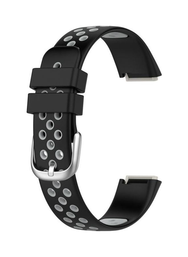 BGM Two-Colour Silicone Replacement Strap Watchband For Fitbit Luxe Black - Image 1