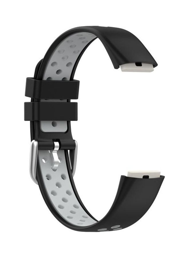 BGM Two-Colour Silicone Replacement Strap Watchband For Fitbit Luxe Black - Image 2