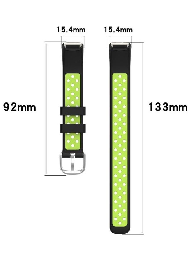 BGM Two-Colour Silicone Replacement Strap Watchband For Fitbit Luxe Black - Image 4
