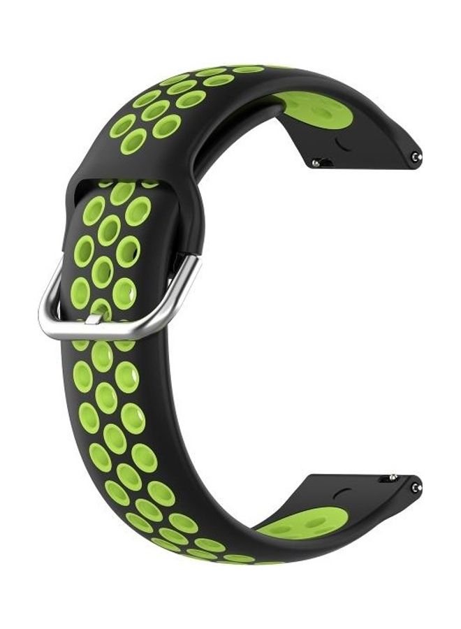 BGM Two Colours Silicone Replacement Strap Watchband For Fitbit Versa 2 / Versa / Versa Lite / Blaze 23mm Sports Black - Image 2