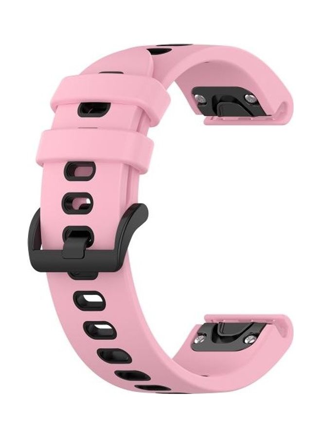BGM Silicone Two-color Strap For Garmin Fenix 6S Pink/Black - Image 3
