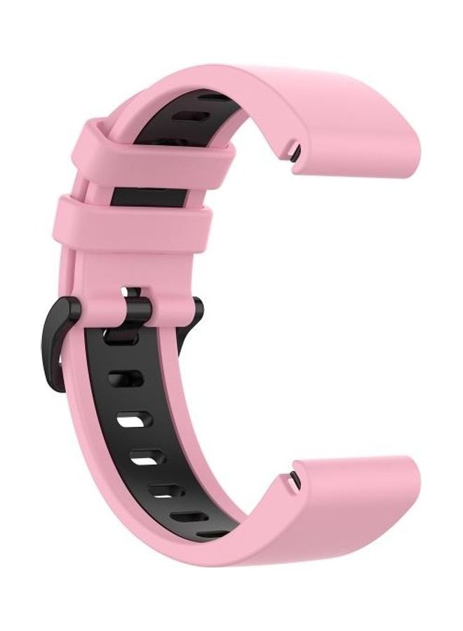 BGM Silicone Two-color Strap For Garmin Fenix 6S Pink/Black - Image 4