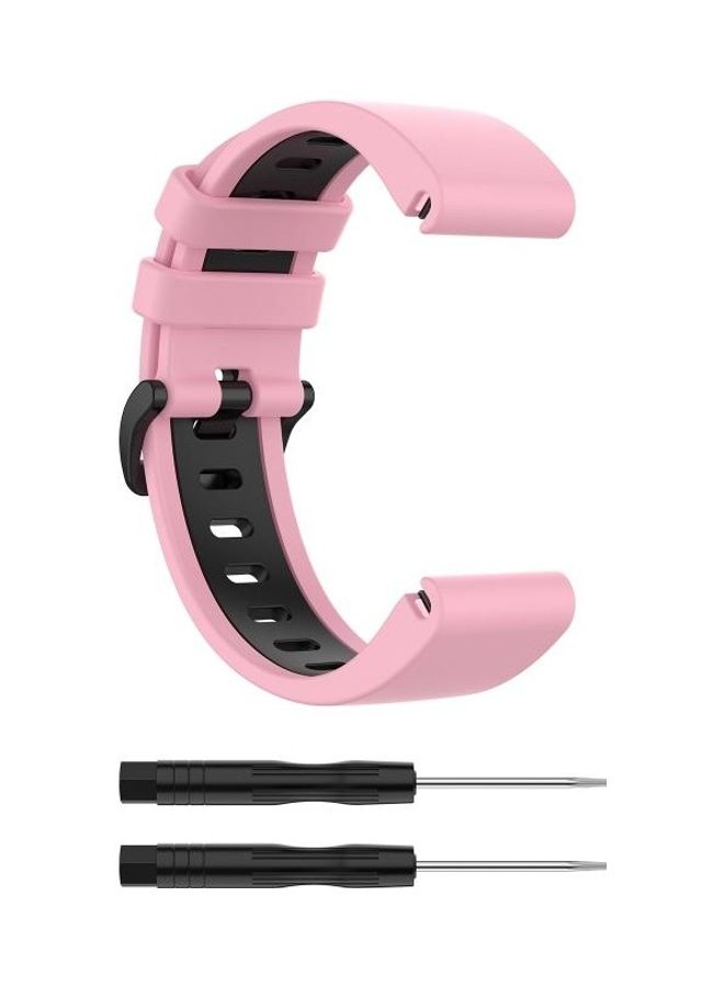 BGM Silicone Two-color Strap For Garmin Fenix 6S Pink/Black - Image 5