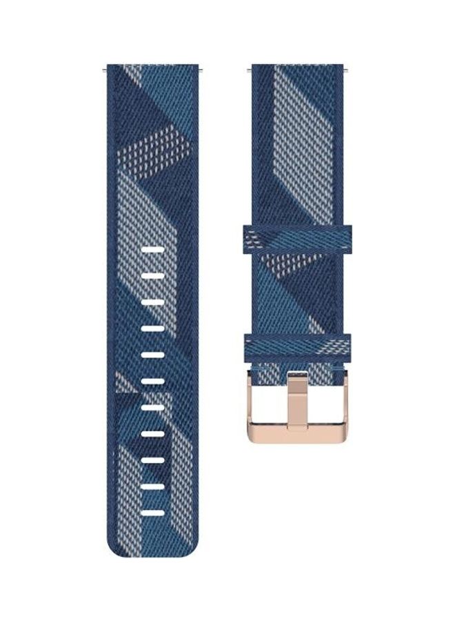 BGM - Nylon Wrist Strap Watch Band for Fitbit Versa 2 23mm Stripe Weave Blue - Image 1