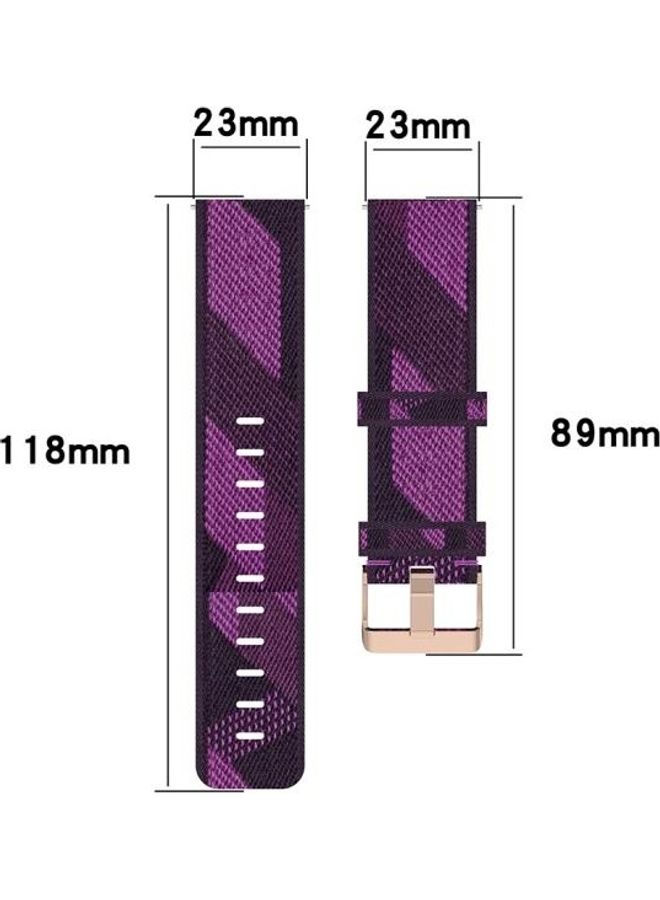 BGM - Nylon Wrist Strap Watch Band for Fitbit Versa 2 23mm Stripe Weave Blue - Image 1