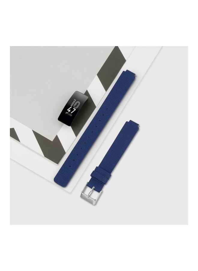 BGM Replacement Wrist Strap Watchband For Fitbit Inspire /HR Leather B Type Blue - Image 4