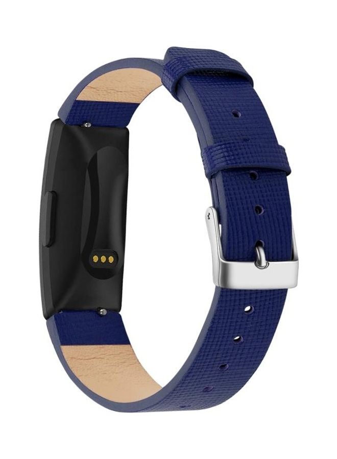 BGM Replacement Wrist Strap Watchband For Fitbit Inspire /HR Leather B Type Blue - Image 5