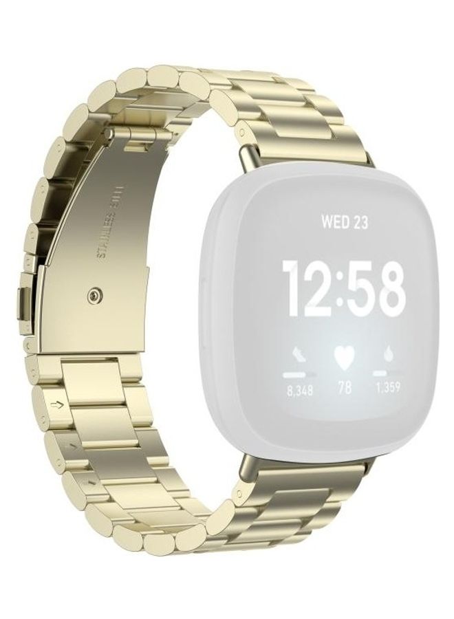 BGM Three Strains Of Stainless Steel Strap with Disassembly Tools For Fitbit Versa 3/Fitbit Sense Official Gold - Image 2