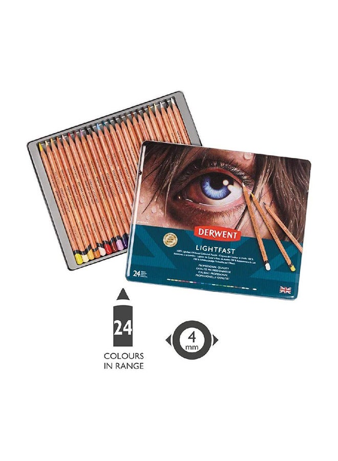 Derwent 24-Piece Lightfast Colour Pencil Set Multicolour - Image 2