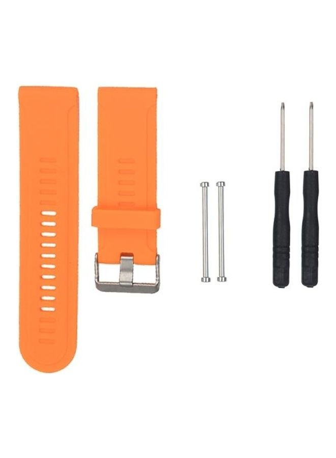 BGM Silicone Replacement Strap Band For Garmin Fenix3 HR Orange - Image 1