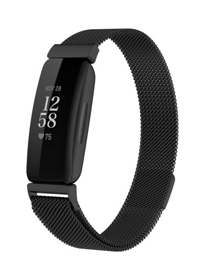 BGM - Milanese Replacement Wrist Strap Watchband For Fitbit Inspire 2 Black - Image 1
