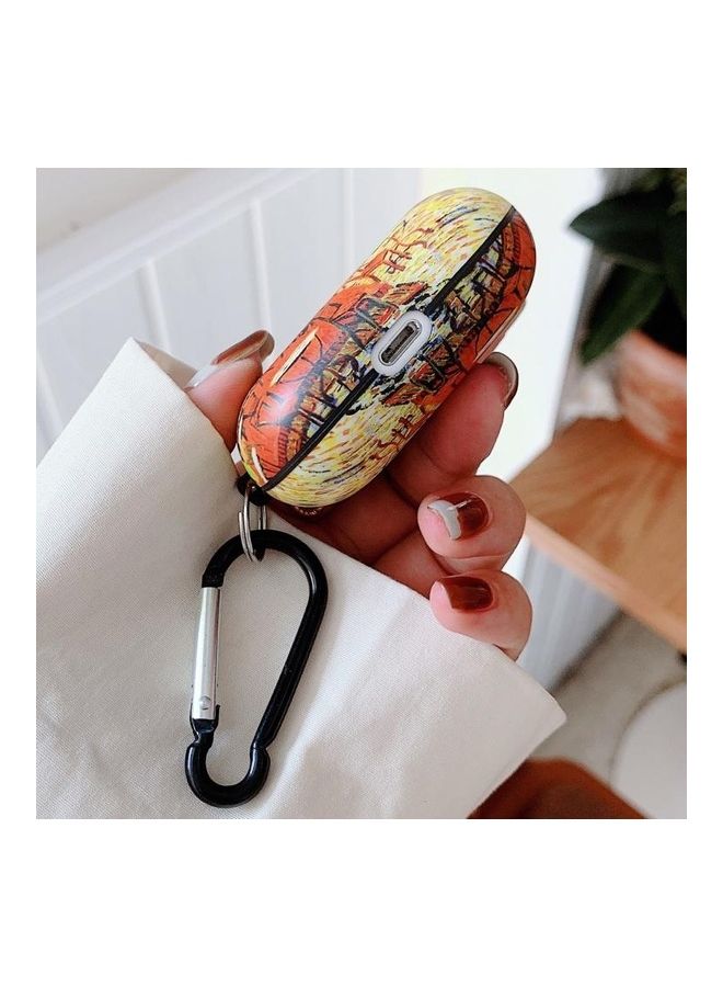 BGM Oil Painting Pattern Earphone Protective Case with Hook for AirPods 1/2 Starry Sky - Image 3