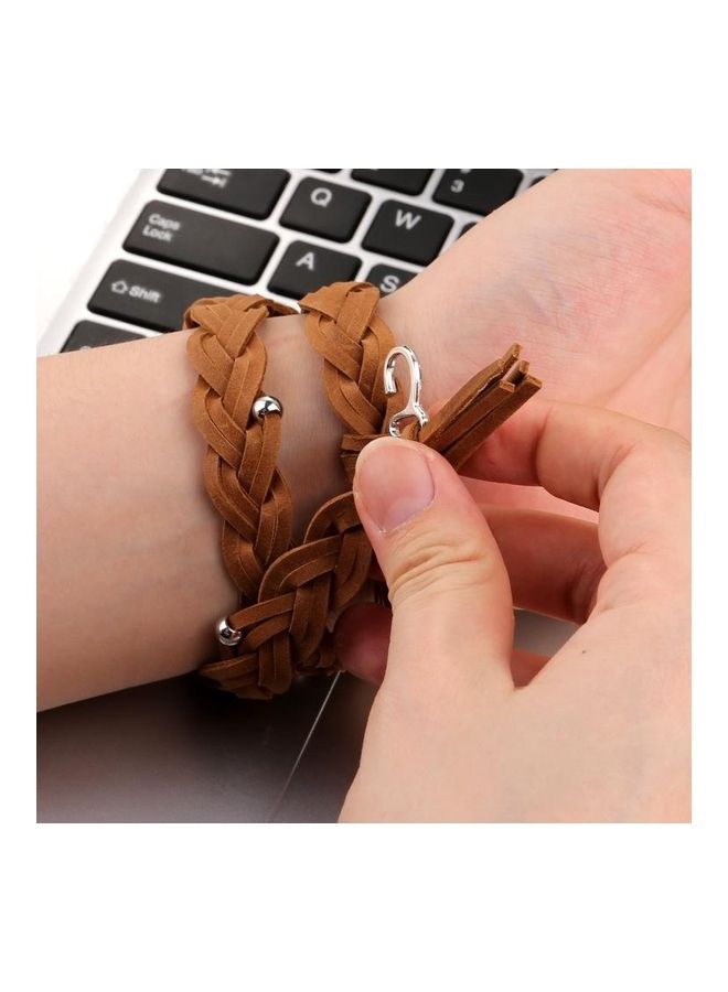 BGM Replacement Leather Band For Fitbit Charge 2 Smartwatch Brown - Image 4