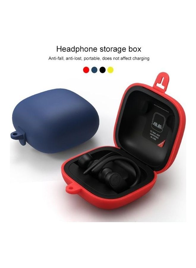 BGM Solid Colour Silicone Wireless Bluetooth Earphone Protective Case for Beats Powerbeats Pro Red - Image 2