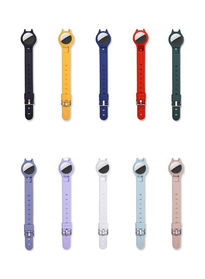 BGM Anti-Scratch Shockproof Silicone Protective Case Collar For Apple AirTag Yellow - Image 2