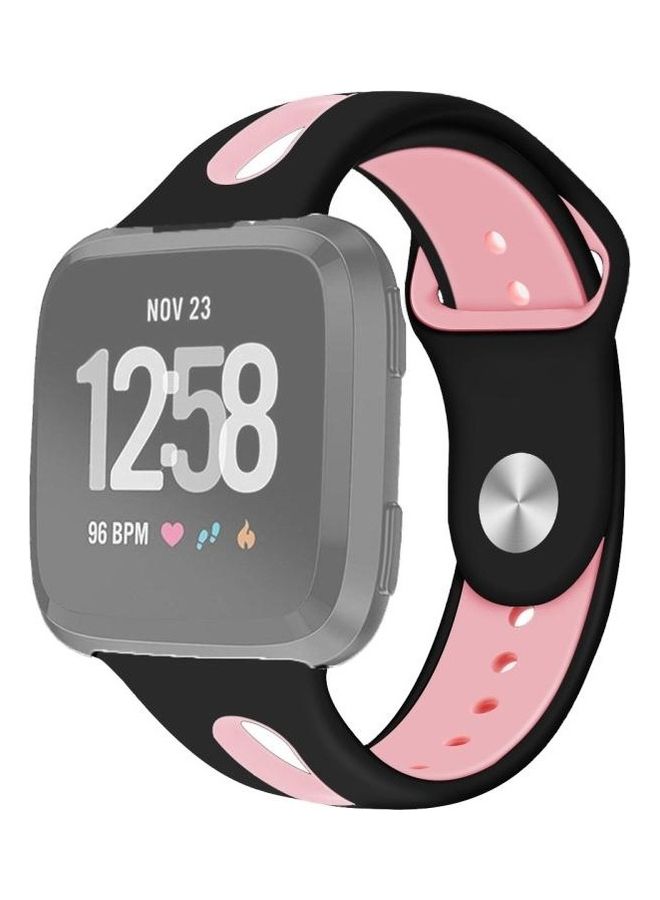 بي جي إم سوار بديل من السيليكون لساعات فيتبيت فيرسا 2/ فيتبيت فيرسا/ فيتبيت فيرسا لايت. أسود - Image 1