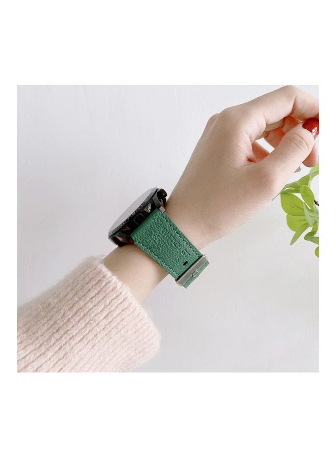 BGM Litchi Texture Leather Replacement Band For Huawei Watch GT2 Pro Green - Image 3