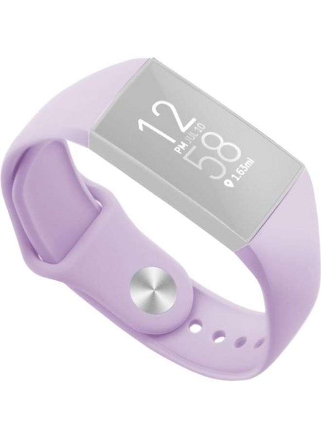 BGM Replacement Solid Colour Silicone Strap Band For Fitbit Charge 3 22mm Purple - Image 1