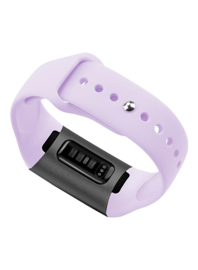 BGM Replacement Solid Colour Silicone Strap Band For Fitbit Charge 3 22mm Purple - Image 3