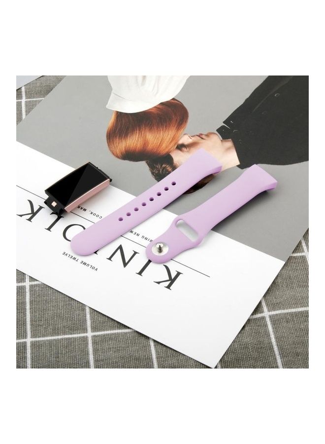 BGM Replacement Solid Colour Silicone Strap Band For Fitbit Charge 3 22mm Purple - Image 5