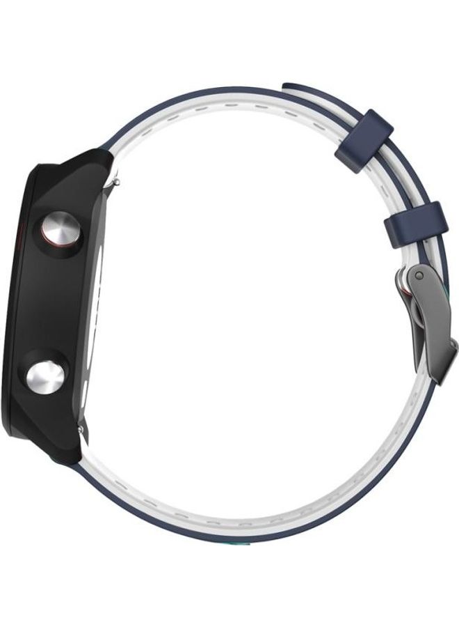 BGM Two-Tone Silicone Replacement Band For Garmin Vivoactive 4/Venu 2 Blue/White - Image 4