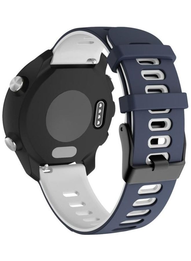 BGM Two-Tone Silicone Replacement Band For Garmin Vivoactive 4/Venu 2 Blue/White - Image 3