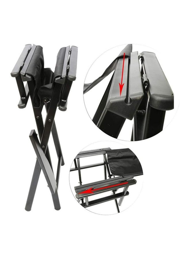 Generic Lightweight Aluminum Portable Professional Director Makeup Artist Chair Black  - Image 2